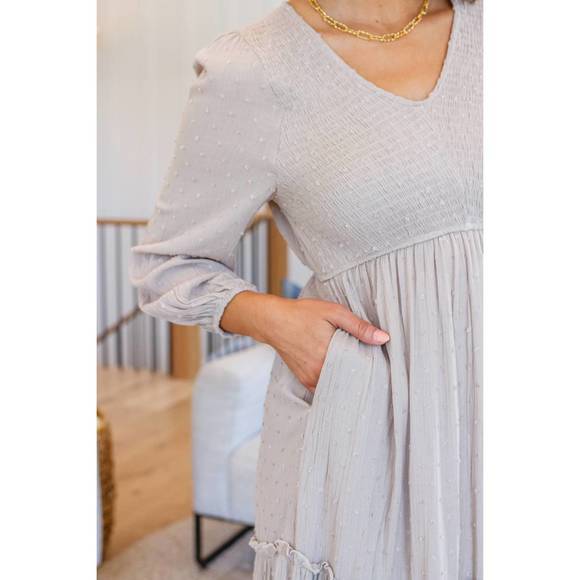 NEW HAYDEN LA easy come, easy go tiered midi dress in heather - Picture 4 of 4